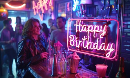 Néon ‘Happy Birthday’ : Illuminez vos fêtes avec style